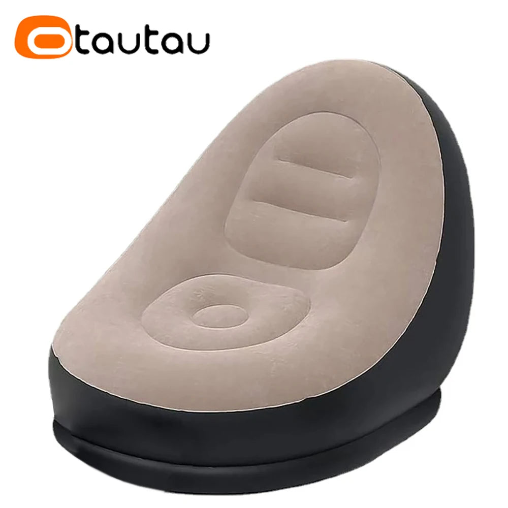 OTAUTAU Inflatable Lounger with Footstool - Outdoor Camping Recliner Sofa - Deal Done