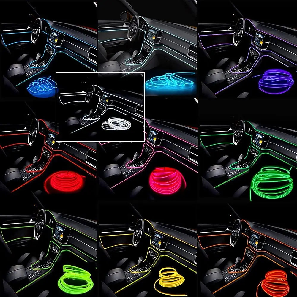 5M Car Interior LED Strip Ambient Light – 10 Colors