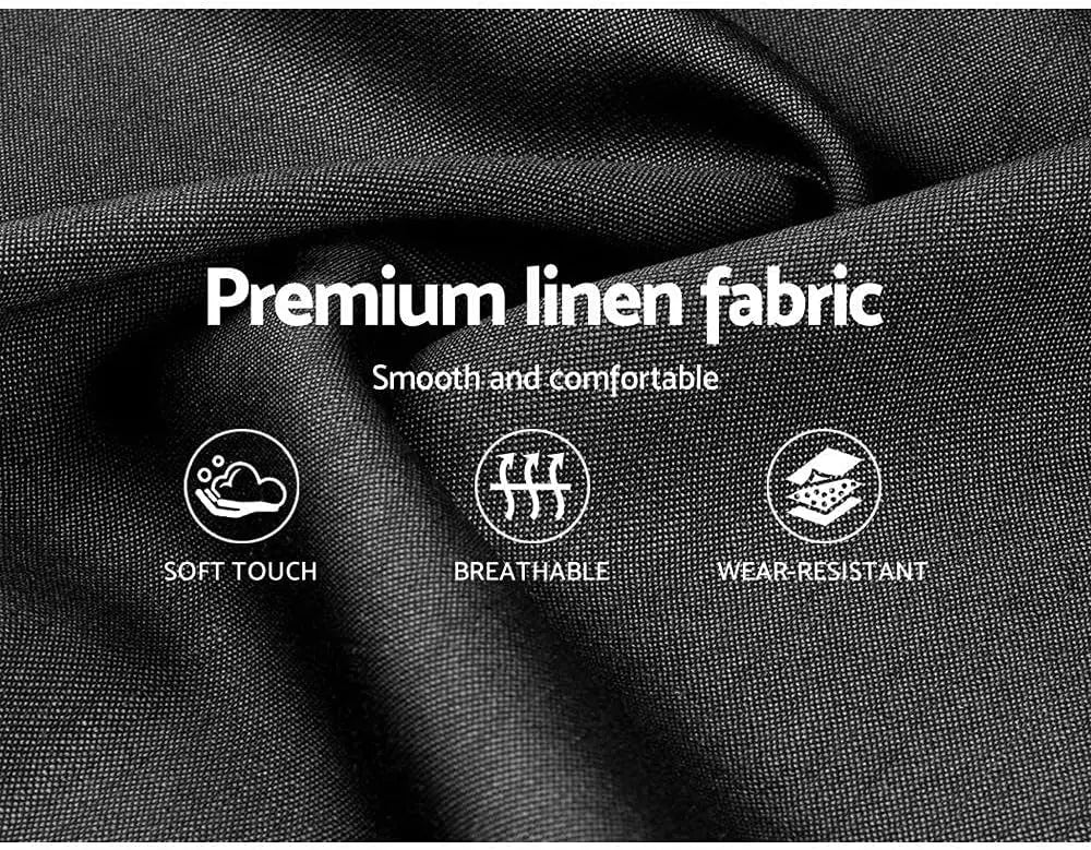 XMSJ Double Gas Lift Storage Bed Frame - Charcoal Faux Linen Upholstered Platform Base - Deal Done