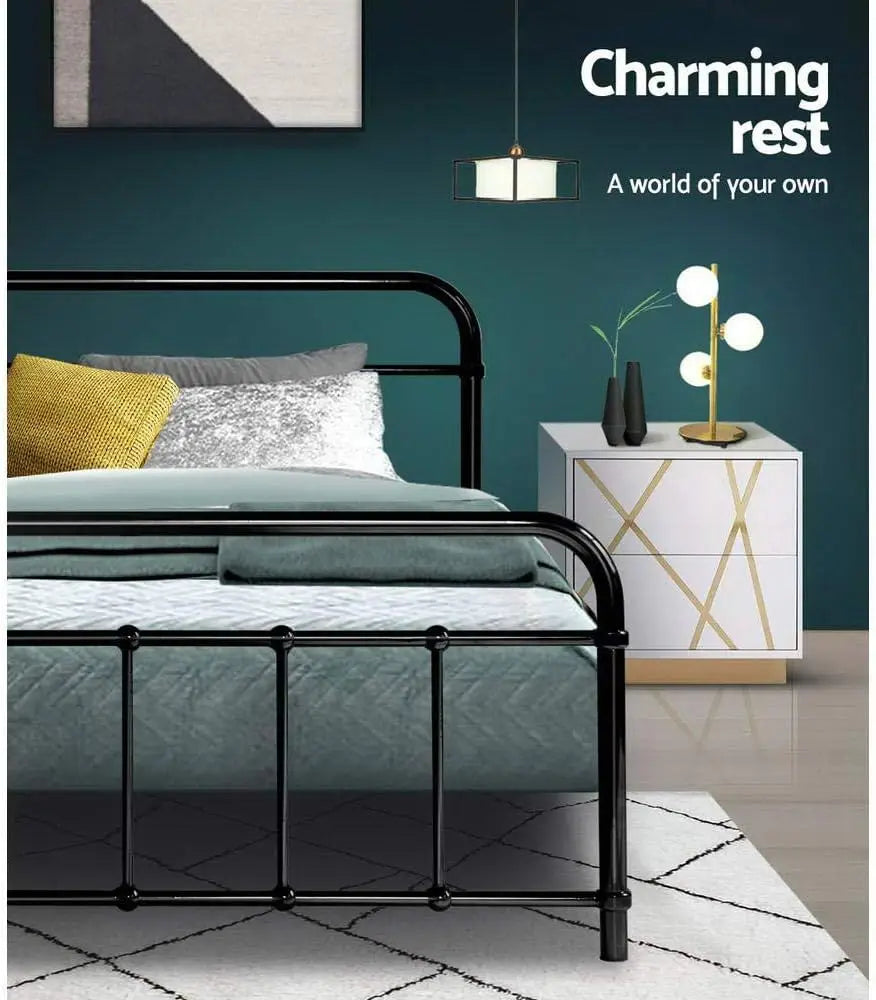 XMSJ Metal Platform Bed Frame Queen - Heavy Duty with Headboard 1600mm - Deal Done