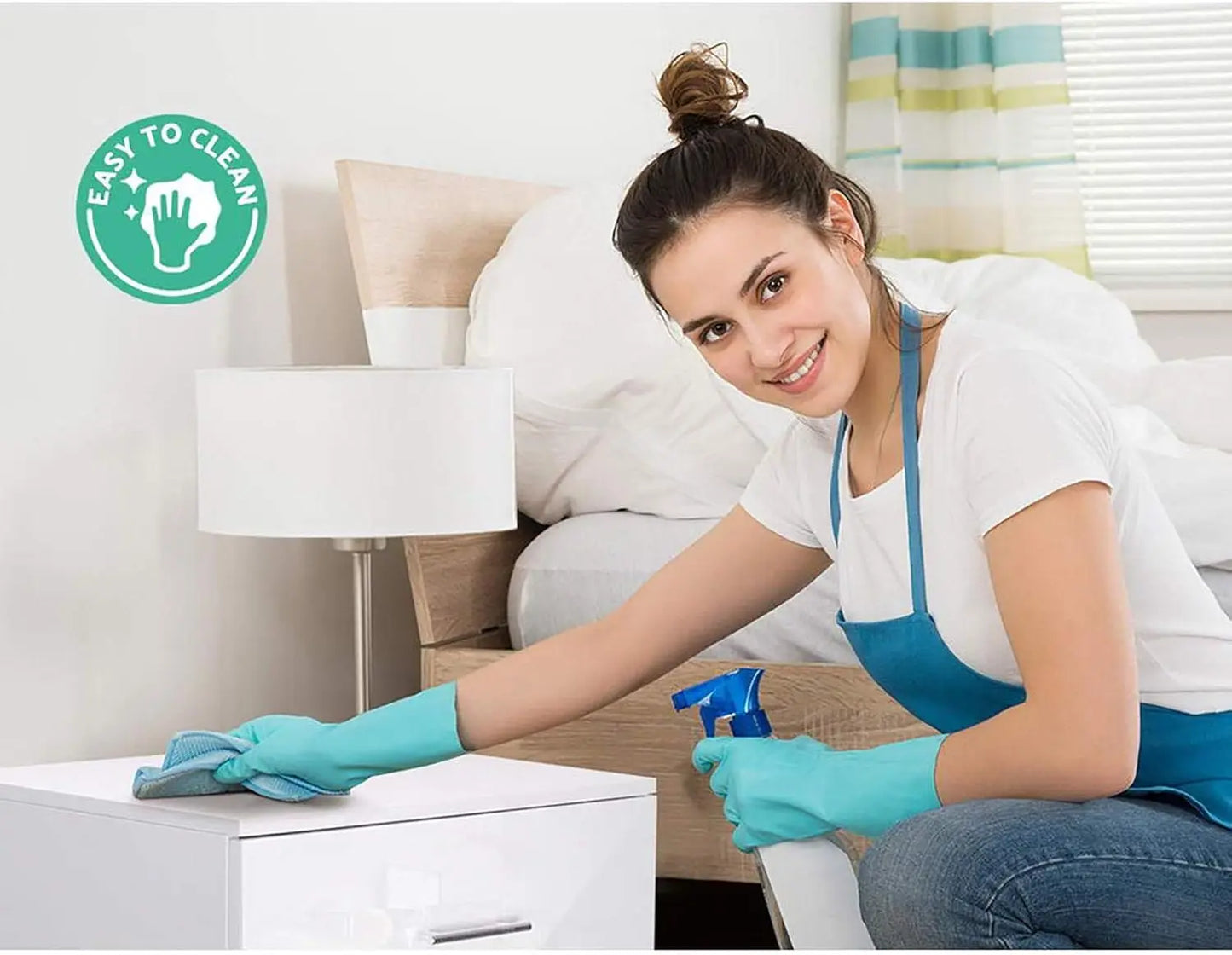 XMSJ Nightstand with 2 Drawers - Modern Moroccan White Bedside Table - Deal Done