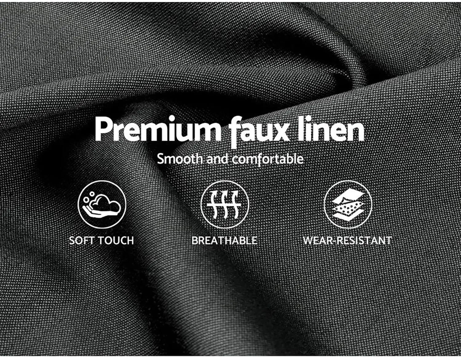 XMSJ Double Bed Frame Platform Checkered Headboard - Upholstered Charcoal Wooden Base - Deal Done