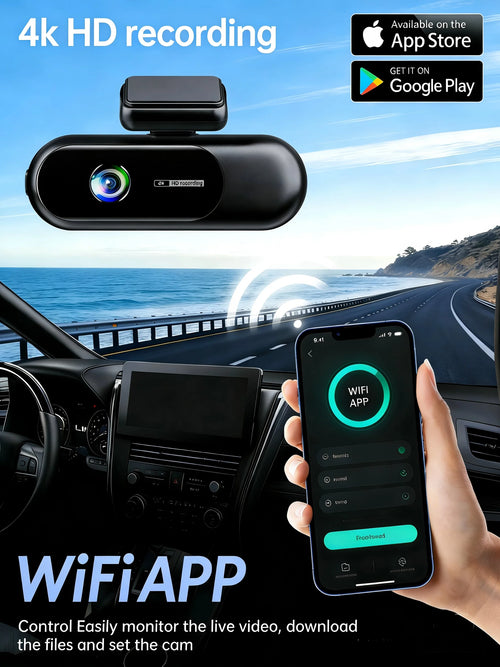 4K Dual Dash Cam WiFi – Night Vision & Parking