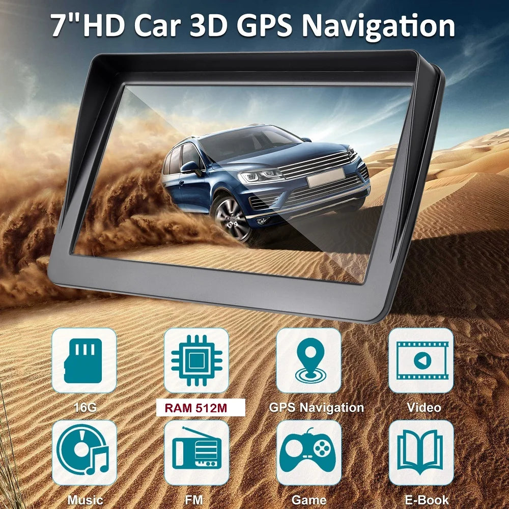 Car GPS Navigator 5" 7" 9" – 512M 16GB Free Maps