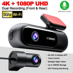4K Dual Dash Cam WiFi – Night Vision & Parking