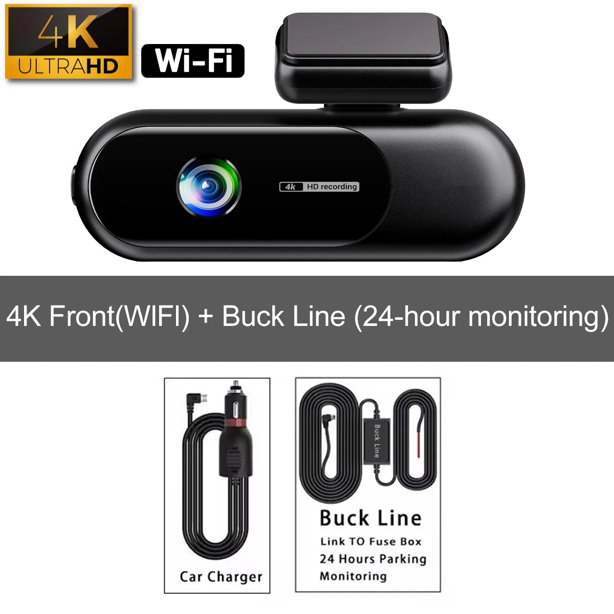 4K Dual Dash Cam WiFi – Night Vision & Parking