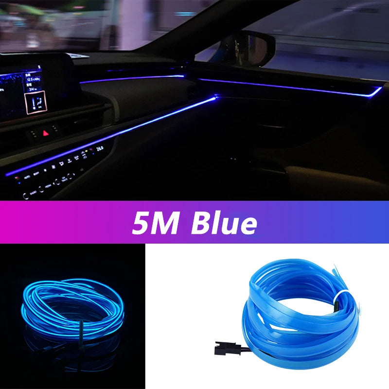 5M Car Interior LED Strip Ambient Light – 10 Colors