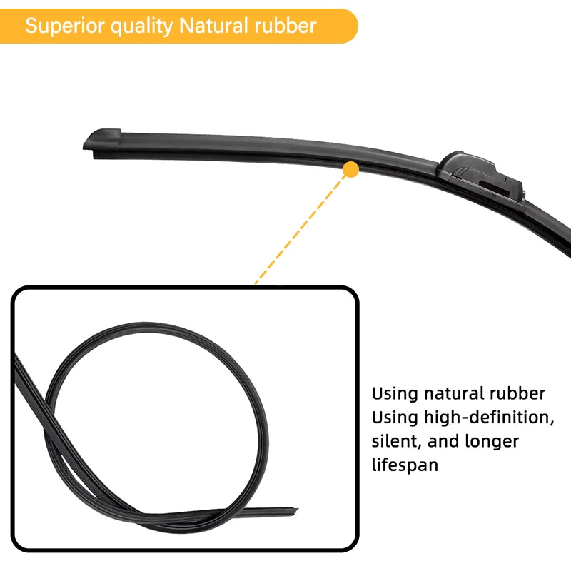 Universal Soft Rubber Wiper Blades – 14" to 24" U-Type