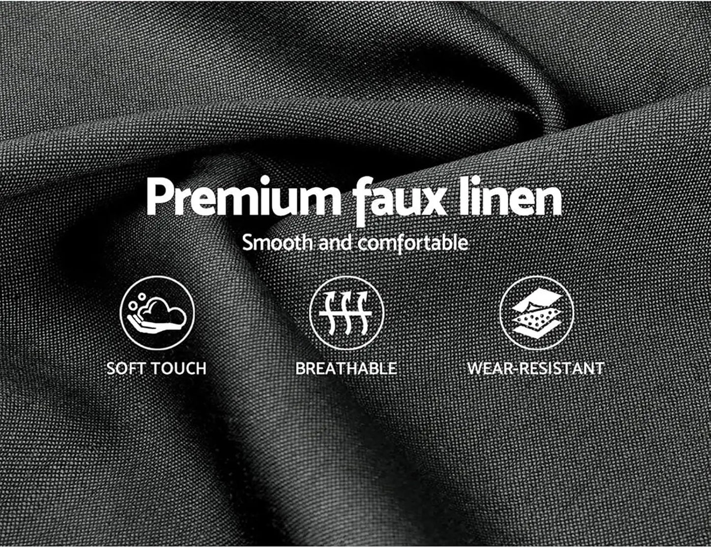 XMSJ Bed Frame King Charcoal - Checkered Headboard Platform Upholstered - Deal Done