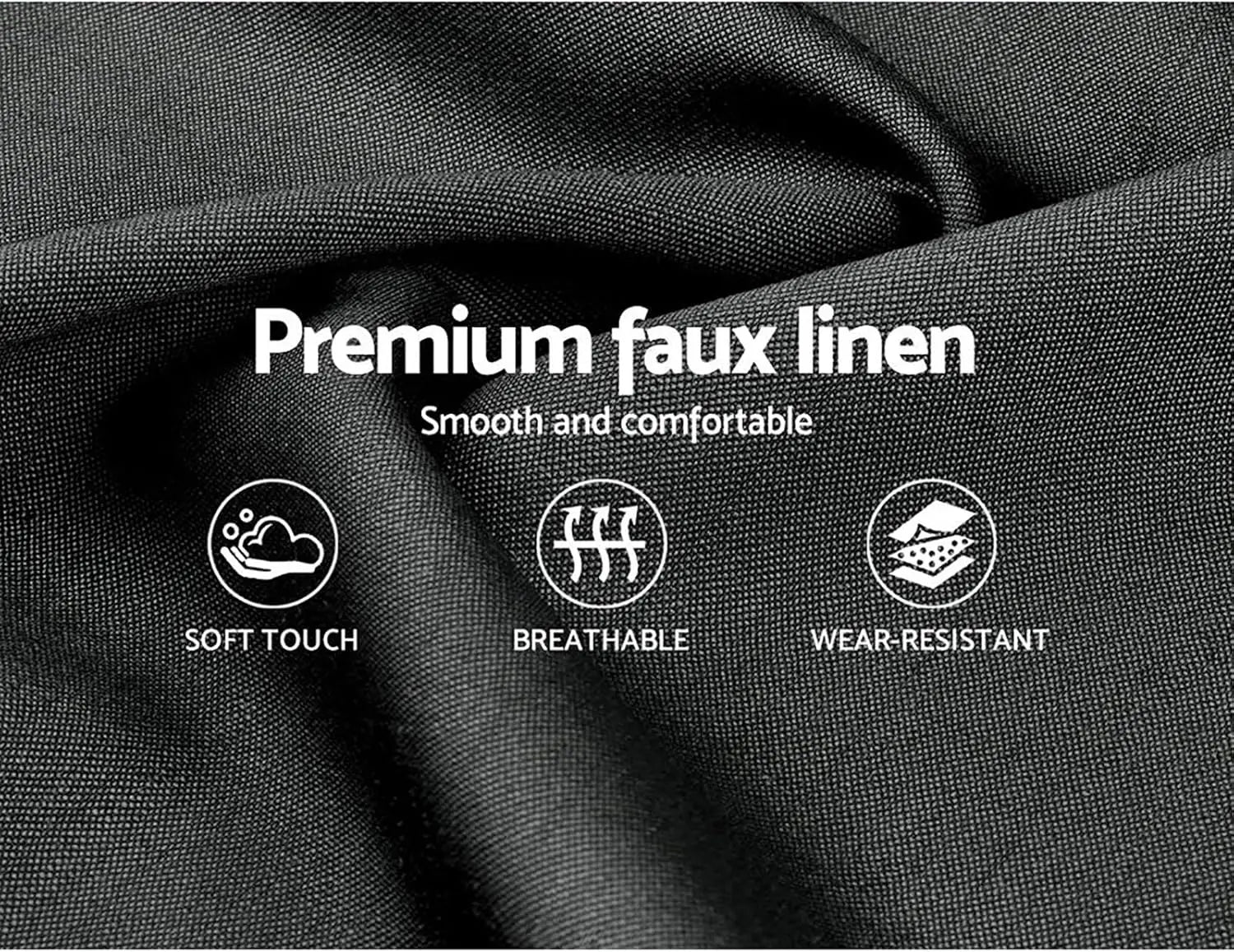 XMSJ Bed Frame King Charcoal - Checkered Headboard Platform Upholstered - Deal Done