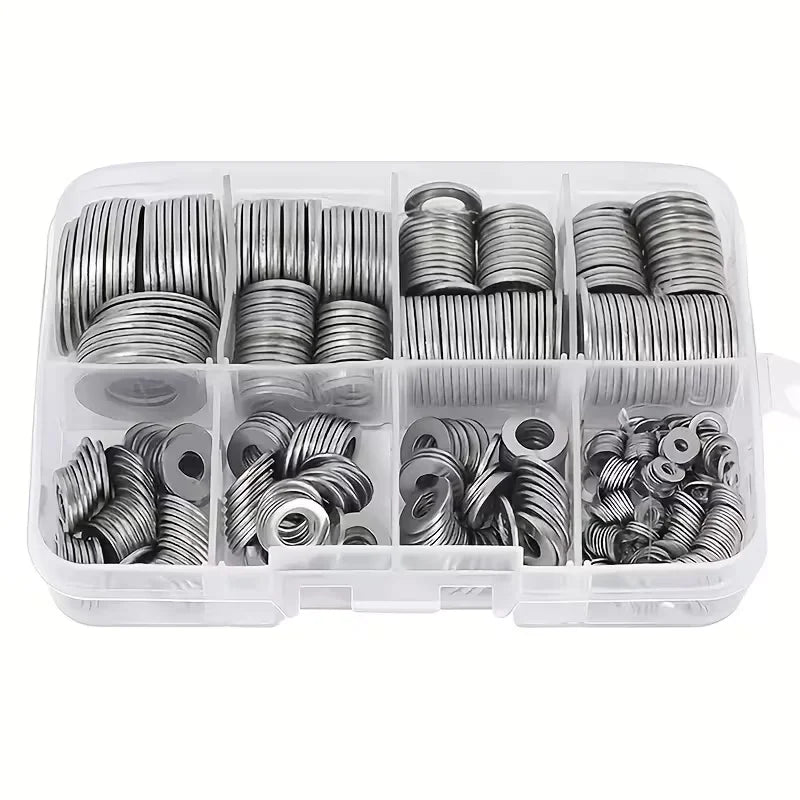 Stainless Steel Flat Washer Kit 180pcs – M2 to M10