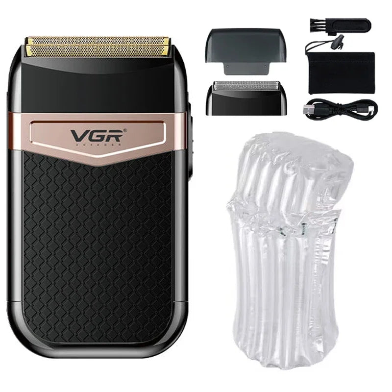 VGR 3-Speed Rechargeable Beard Electric Shaver For Men Hair Razor Bald Head Fade Shaving Machine Finishing Tool With Extra Mesh - Deal Done
