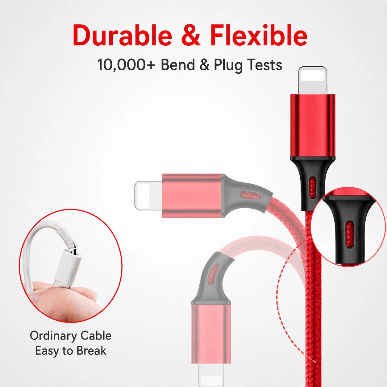 3-in-1 Charging Cable 2.4A – USB-C Lightning Micro USB