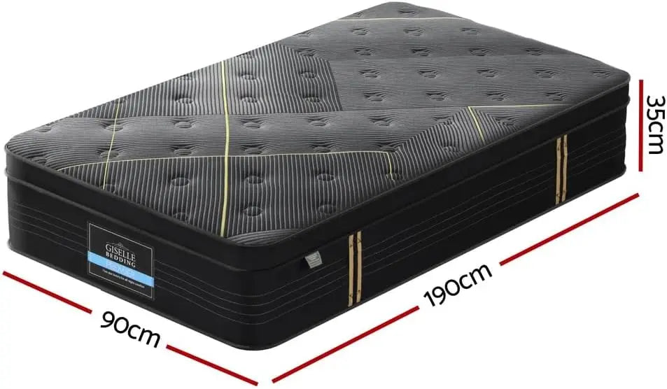 XMSJ Single Size Mattress 35cm (8") - 5-Zone Pocket Spring System Innerspring Foam Breathable - Deal Done