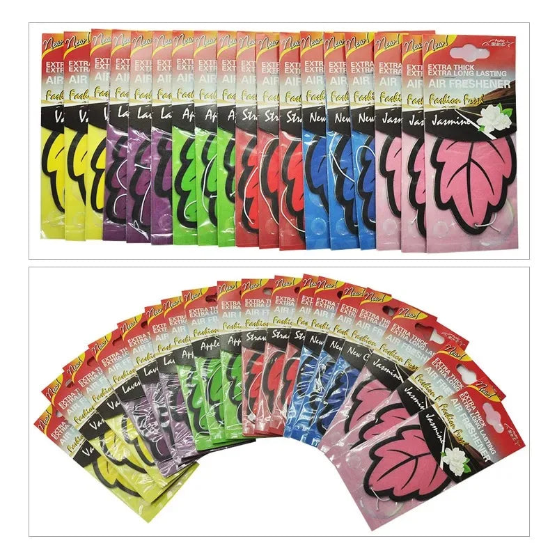 Hanging Car Air Freshener – Scented Leaf Shape (3–30 Pack)