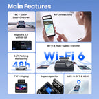 4K Dash Cam – WiFi GPS ADAS Night Vision