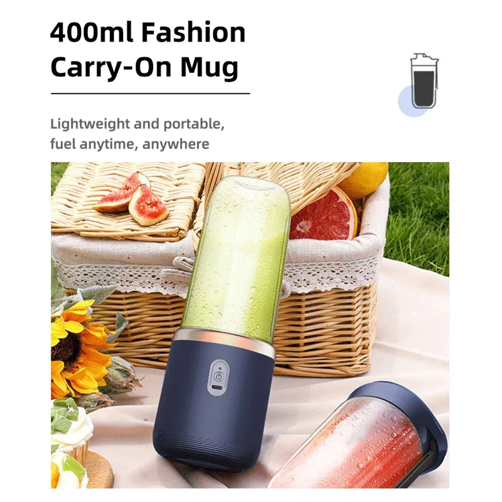 FLAREMORE Portable Blender 400ml USB Rechargeable - 6 Blades Juicer Cup for Smoothies Travel - Deal Done