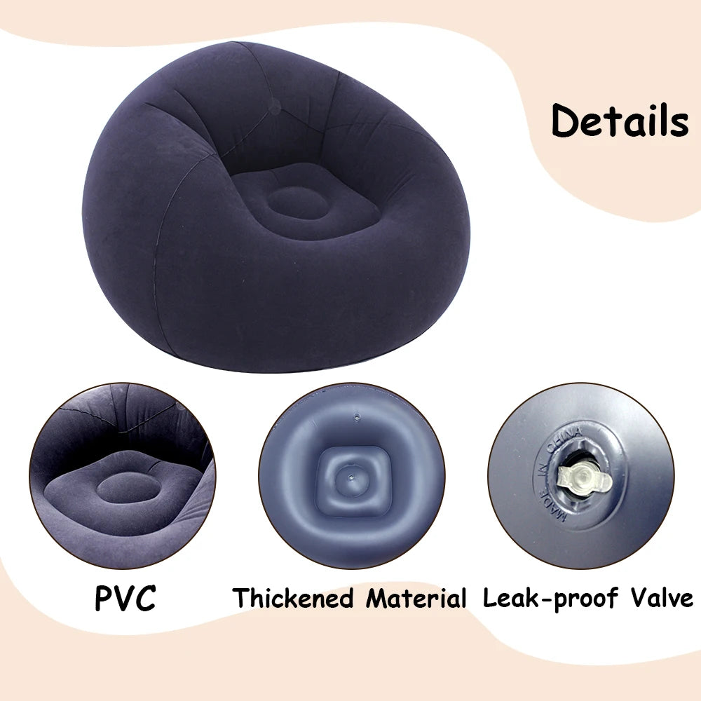 Inflatable Lazy Sofa Folding Portable Pvc Inflatable Air Chair for Living Room Outdoor Camping Convenient Beach Lounge Chair - Deal Done