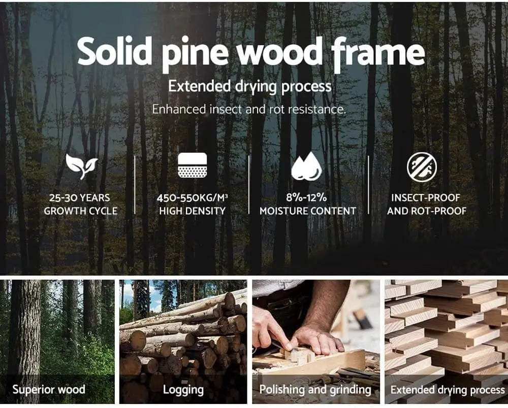 XMSJ Wooden Platform Bed Frame with Storage - White Timber Base (Single/King Single) - Deal Done