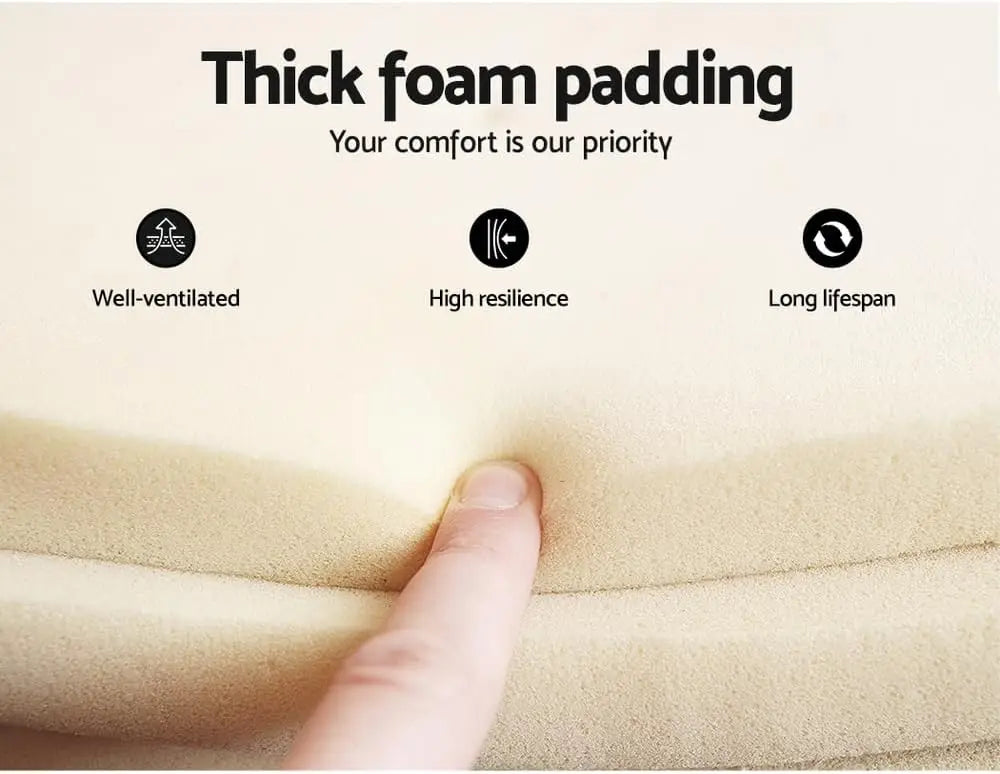 Queen Bed Frame with Wooden Headboard - White Boucle Upholstered Platform Bed - Deal Done