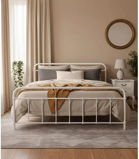 XMSJ Metal Platform Bed Frame with Headboard - Heavy Duty 300kg Capacity - Deal Done