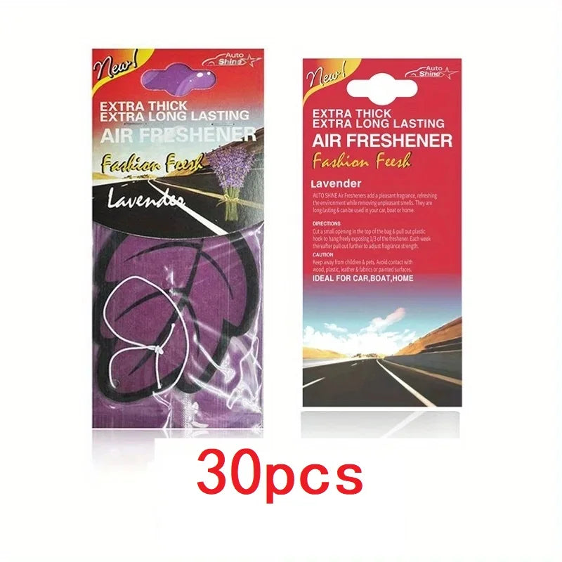 Hanging Car Air Freshener – Scented Leaf Shape (3–30 Pack)