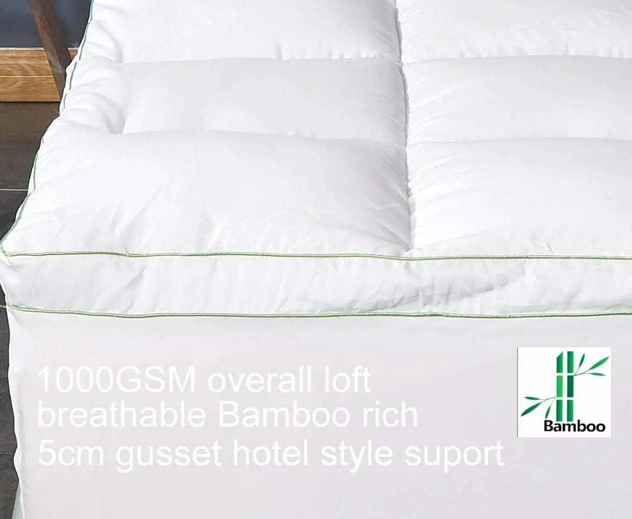 XMSJ Bamboo Mattress Topper Queen - Hotel Style Pillowtop Fitted Washable - Deal Done