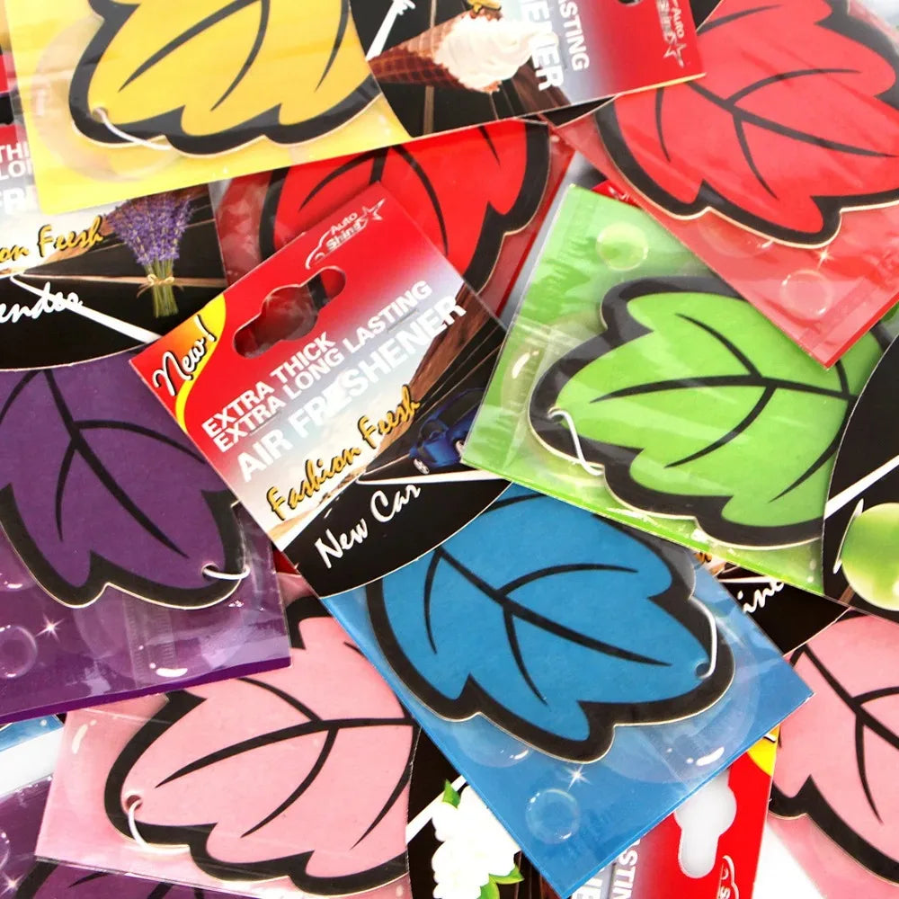 Hanging Car Air Freshener – Scented Leaf Shape (3–30 Pack)