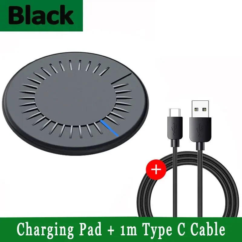 VIKEFON 30W Fast Wireless Charger Pad - Type C LED Charging Station for iPhone Samsung - Deal Done