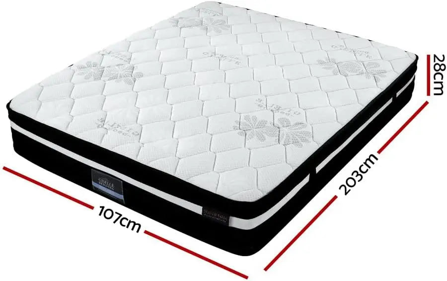 XMSJ King Single Mattress 28cm (8") - 7-Zone Pocket Spring System Innerspring Foam Breathable - Deal Done
