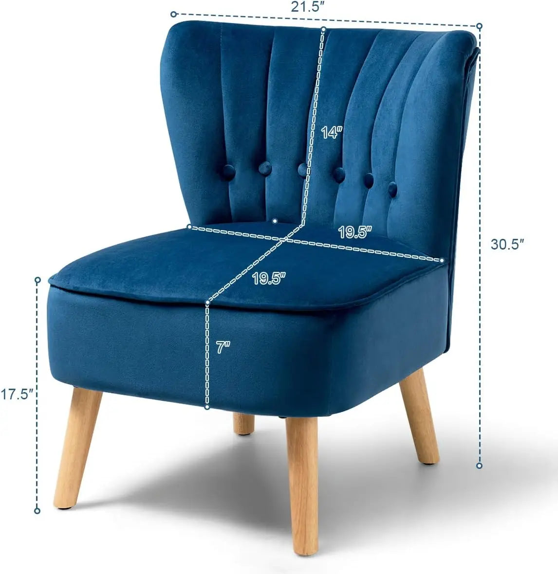 XMSJ Accent Chair Small Upholstered - Button Tufted Armless Wingback with Wood Legs - Deal Done
