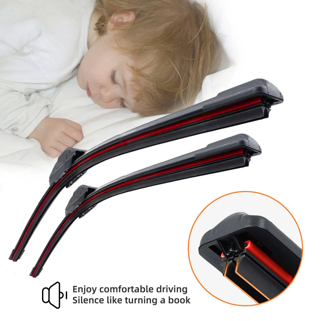 Double Rubber Wiper Blades J/U Hook – 14" to 26"