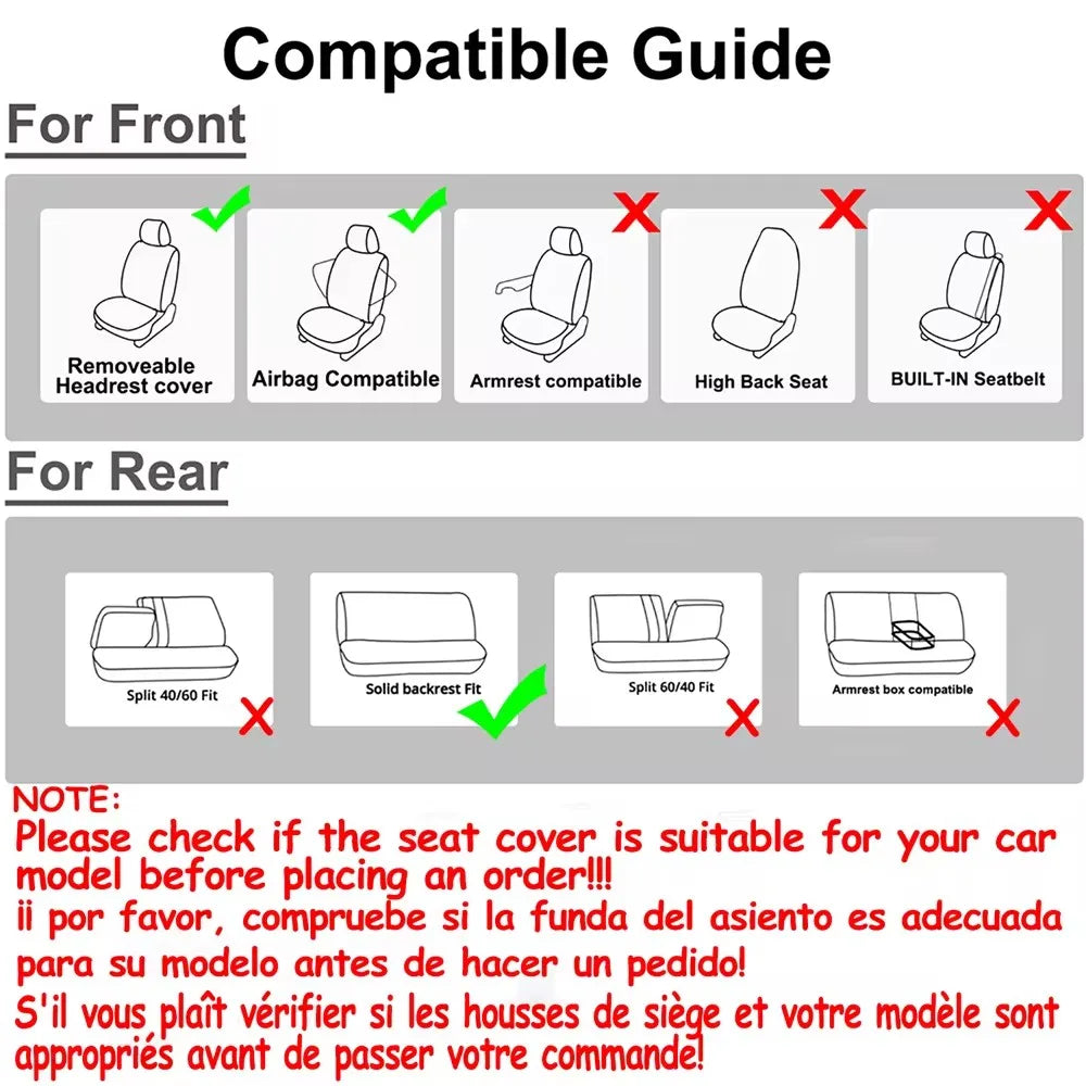 Universal Car Seat Covers – Bicolor Polyester 2 & 5 Seat