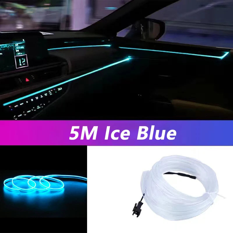 5M Car Interior LED Strip Ambient Light – 10 Colors