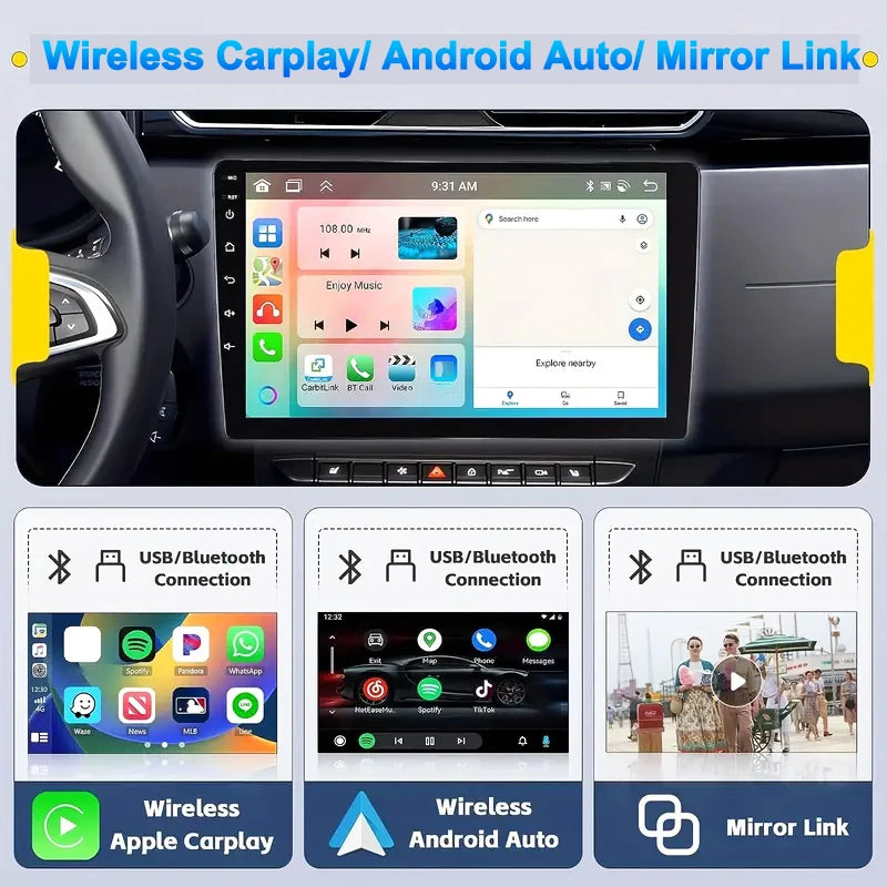 Android 13 Car Radio 7/9/10 Inch Double Din - GPS CarPlay WiFi Bluetooth Multimedia Stereo 64G