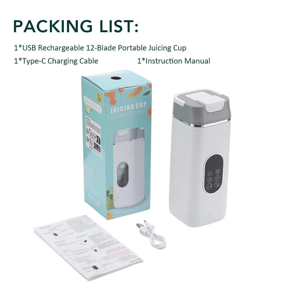 FLAREMORE Portable Blender 400ml USB Rechargeable - 6 Blades Juicer Cup for Smoothies Travel - Deal Done