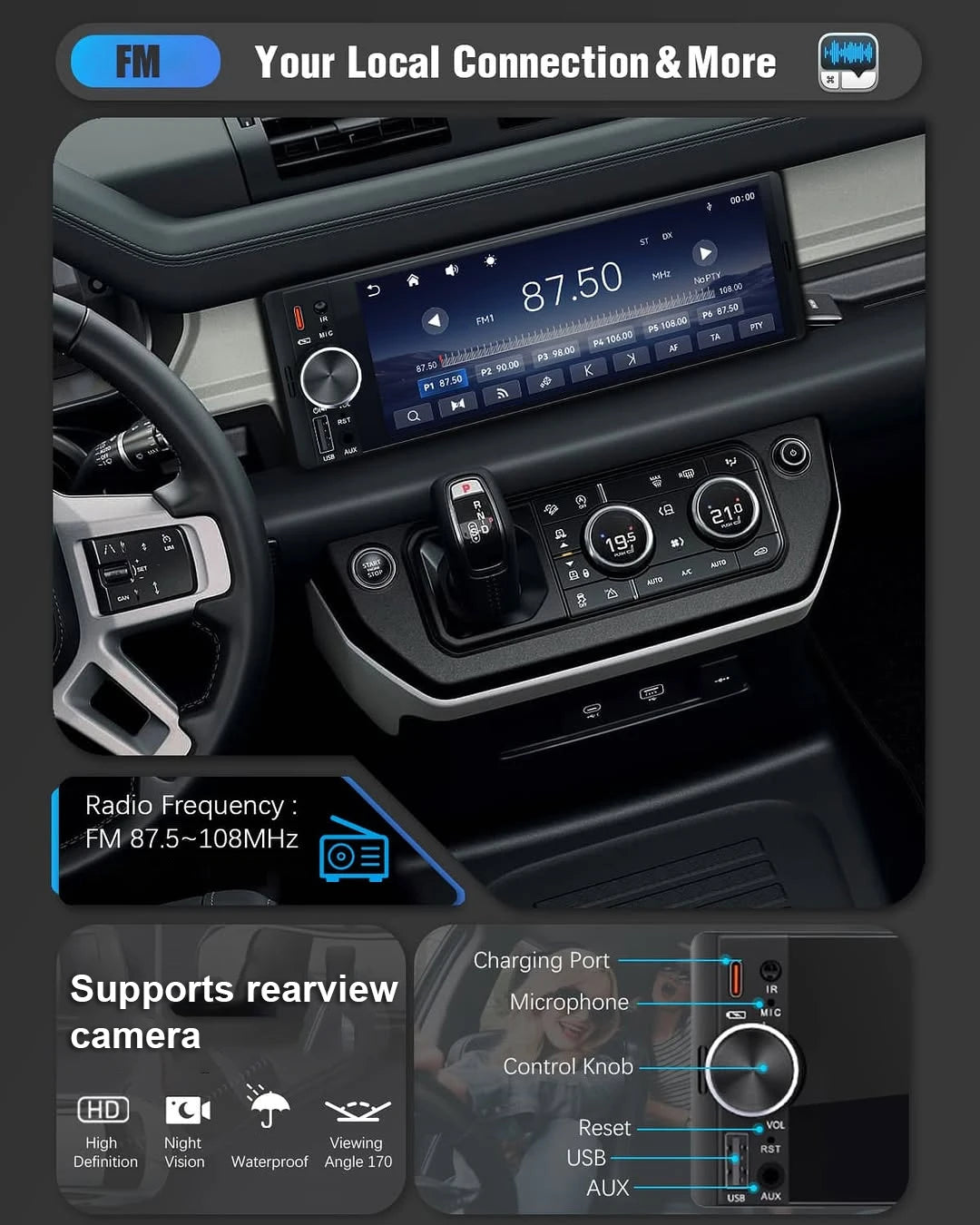 6.86" Car MP5 Radio CarPlay Android Auto