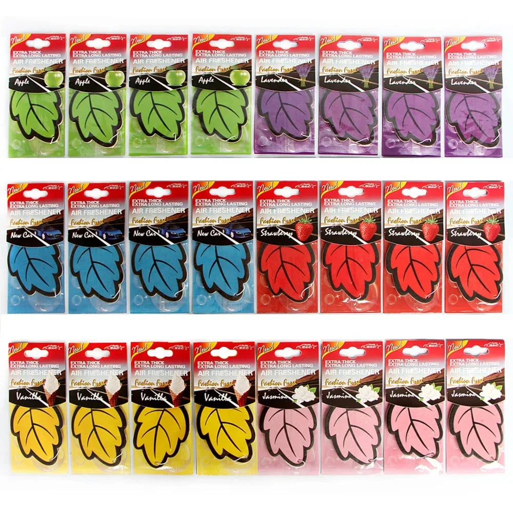 Hanging Car Air Freshener – Scented Leaf Shape (3–30 Pack)