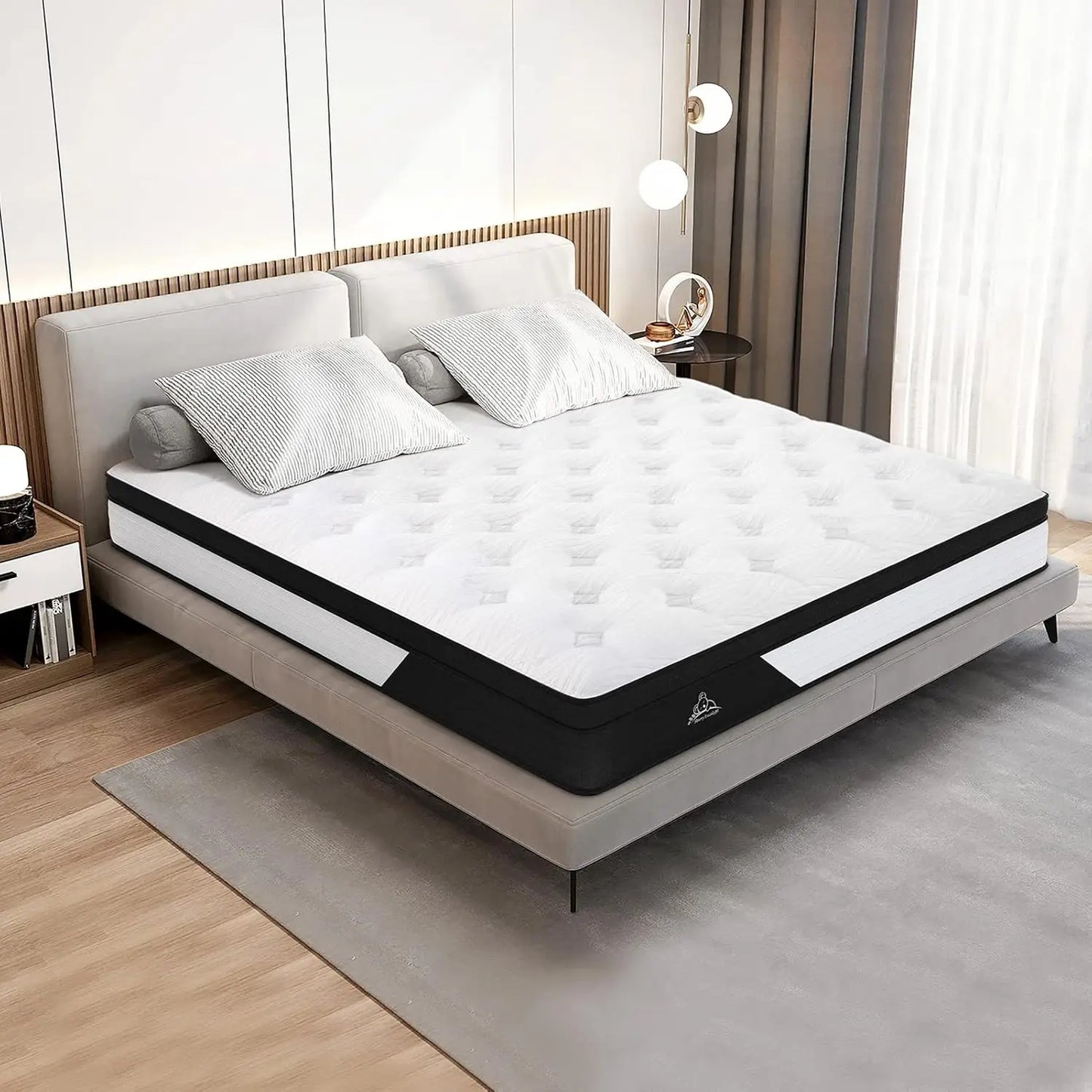 XMSJ Double Mattress 18cm Duracoil Bonnell Spring - Euro Top Memory Foam Enhanced Edge - Deal Done