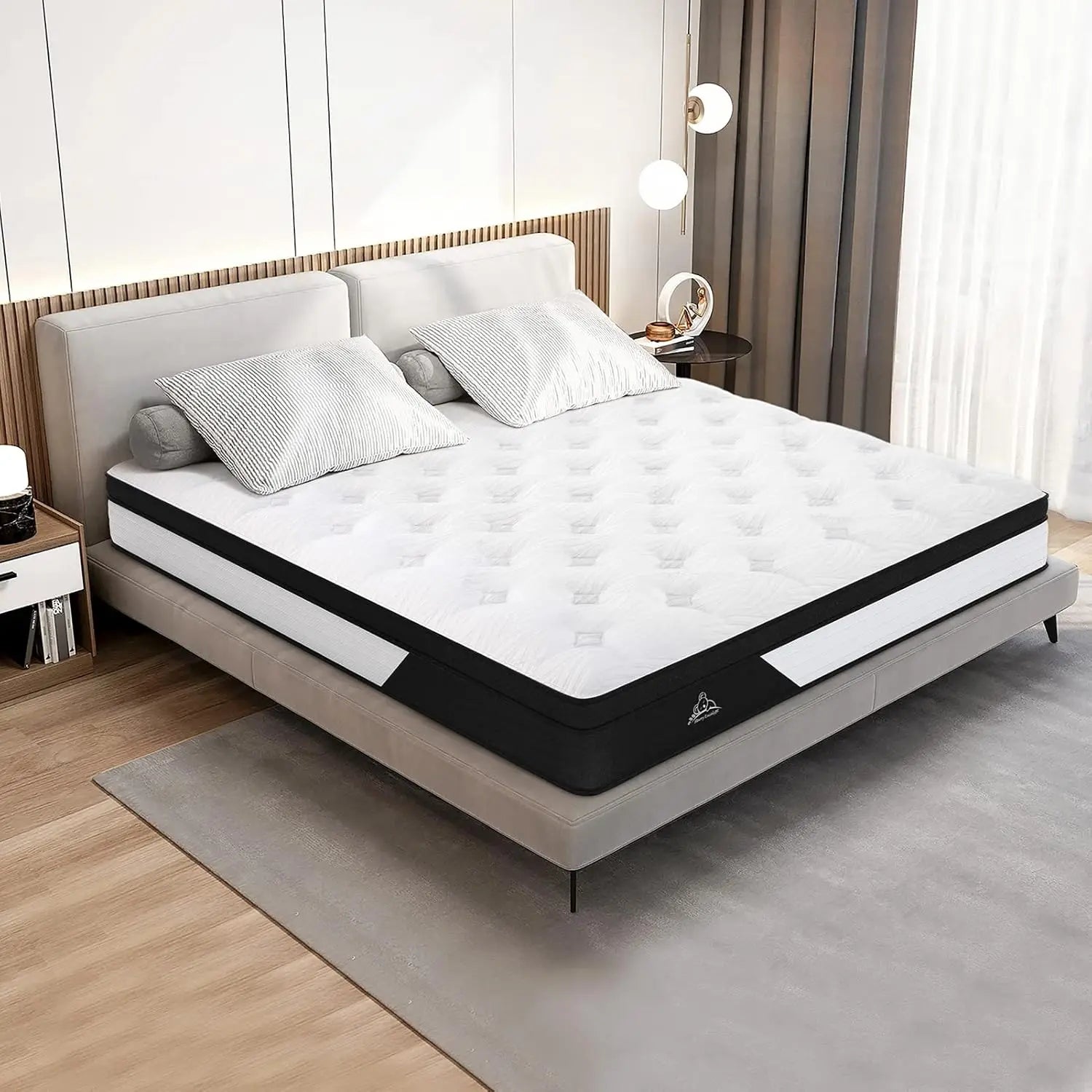 XMSJ Double Mattress 18cm Duracoil Bonnell Spring - Euro Top Memory Foam Enhanced Edge - Deal Done