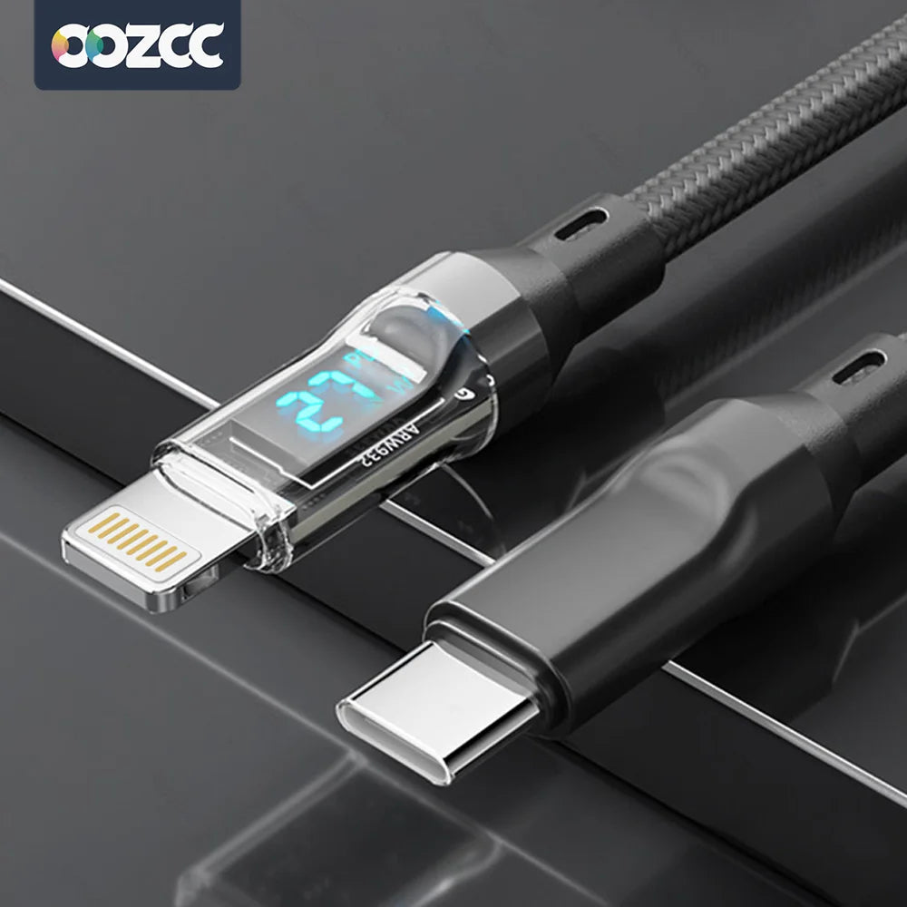 27W Fast Charge Cable – USB-A/Type-C to Lightning