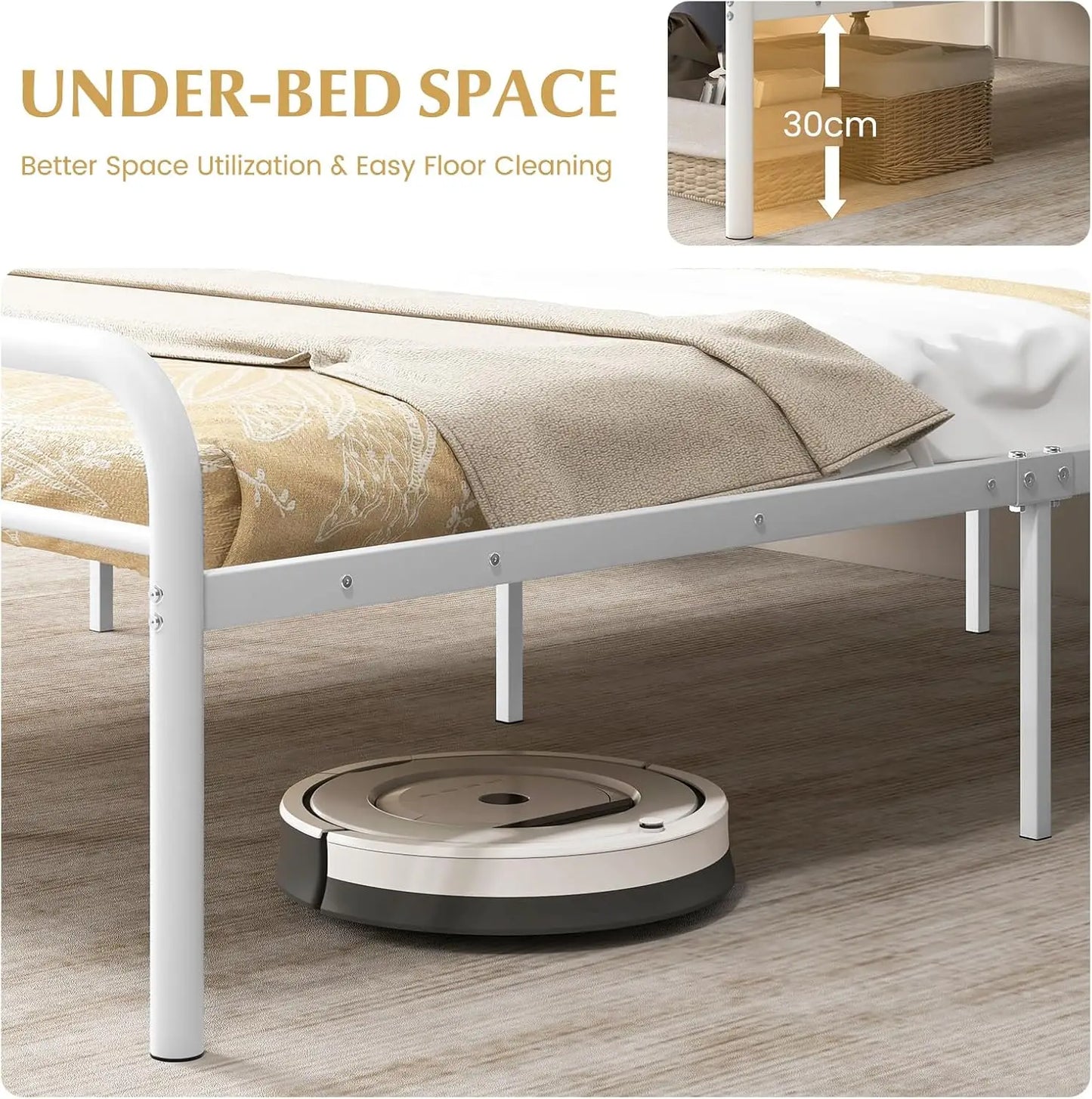 XMSJ Metal Platform Bed King - Heavy Duty with Headboard & Footboard - Deal Done