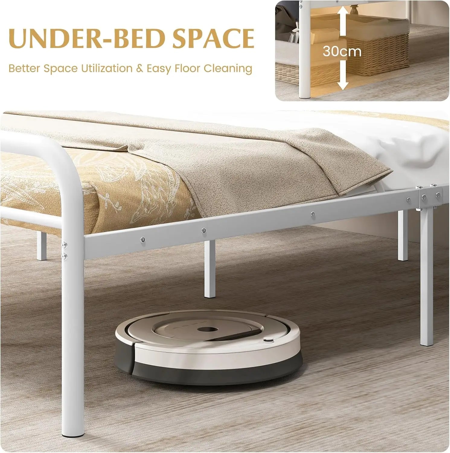 XMSJ Metal Platform Bed King - Heavy Duty with Headboard & Footboard - Deal Done