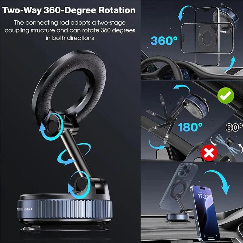 Magnetic Car Phone Holder – Foldable & Rotatable Mount