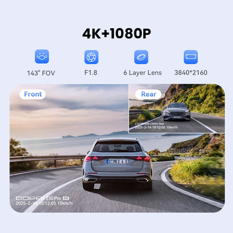 4K Dash Cam – WiFi GPS ADAS Night Vision