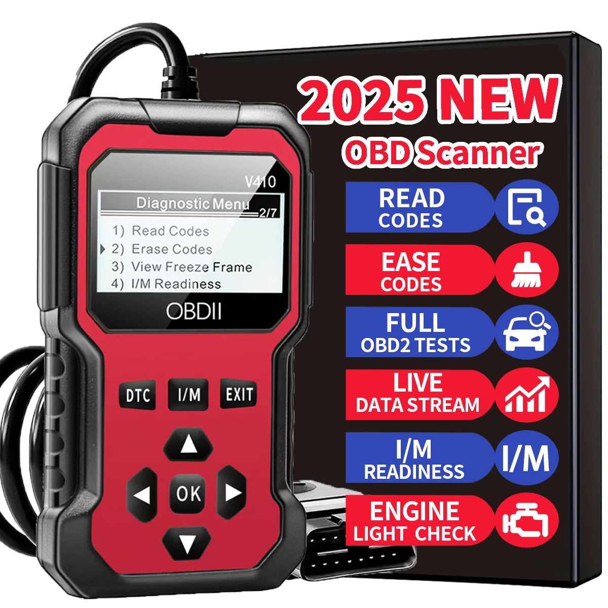 Jexiwe OBD2 Scanner – Car Diagnostic Fault Code Reader