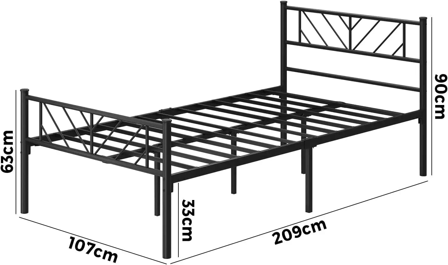 XMSJ Vintage King Single Metal Bed Frame with Storage Space - Deal Done
