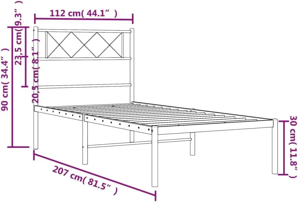 XMSJ Bed Frame with Headboard - Powder-Coated Steel Extra Storage Space - Deal Done