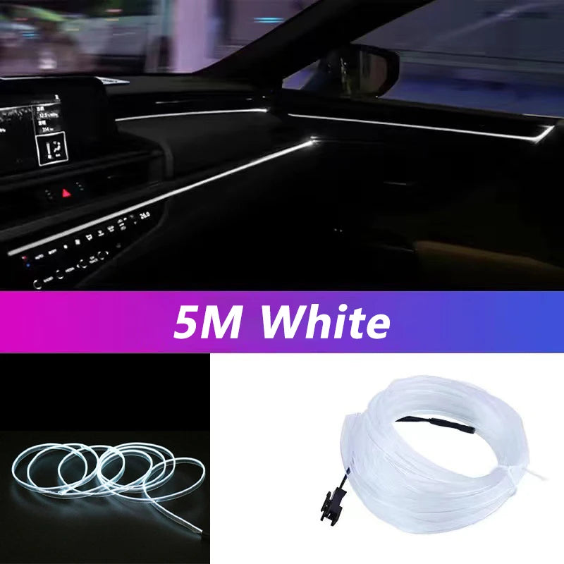 5M Car Interior LED Strip Ambient Light – 10 Colors