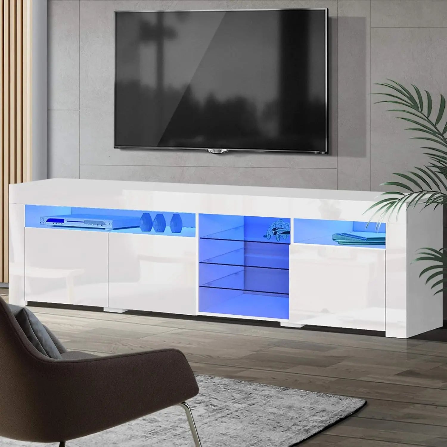 XMSJ Entertainment Unit TV Stand 180cm - Modern Storage Shelf with Cabinets & Cupboard - Deal Done